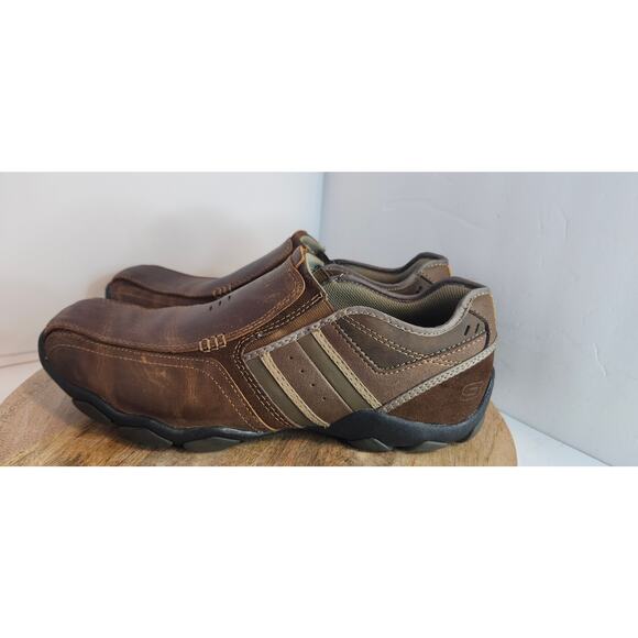 Men's Leather Loafer Brown Skecher's 11.5 - Picture 2 of 8